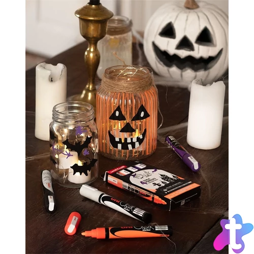 Krétamarker folyékony 1,8-2,5mm Uni-Posca PWE-5M 4 db-os Halloween készlet