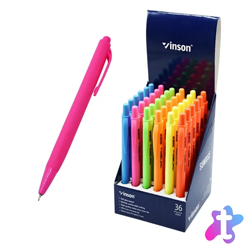 Golyóstoll nyomógombos 0,7mm Vinson Sunrise P12C vegyes test