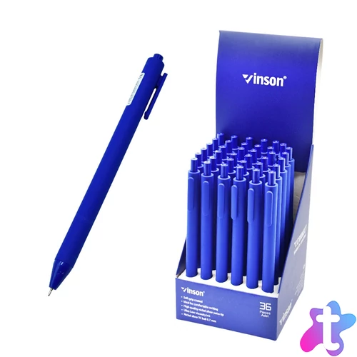 Golyóstoll nyomógombos 0,7mm Vinson Connect S1 kék test