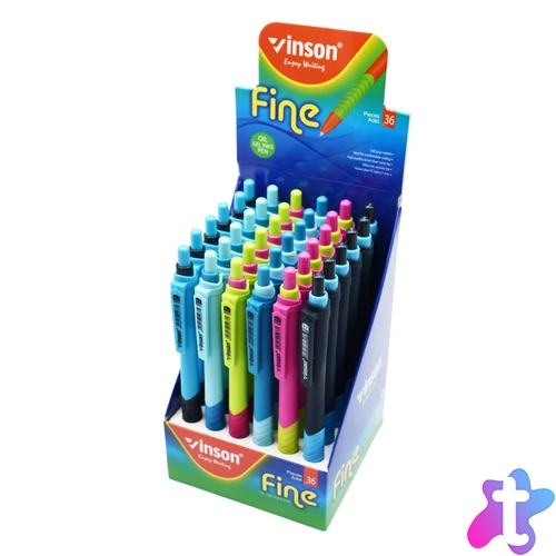 Golyóstoll nyomógombos 0,7mm Vinson 5237 Fine vegyes displ 36 db/display