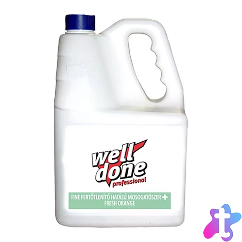 Mosogatószer 5 liter kézi fertőtlenítő hatással Well Done Fresh Orange
