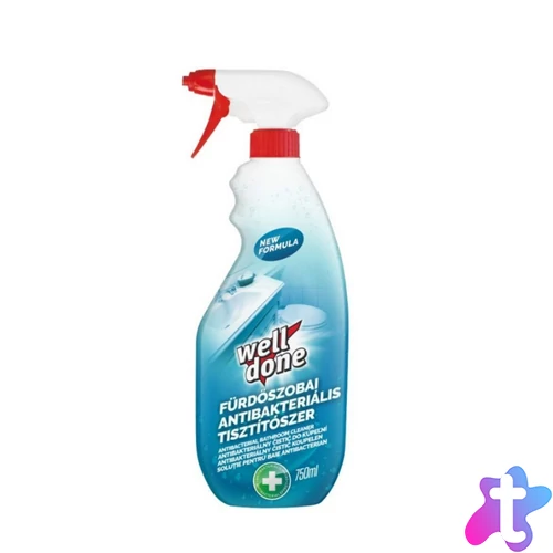 Fertőtlenítő hatású tisztítószer fürdőszobai szórófejes 750 ml Well Done