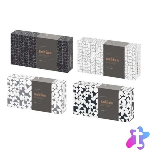 Kozmetikai kendő 2 rétegű 100 lap/doboz cellulóz hófehér Prestige Satino Wepa
