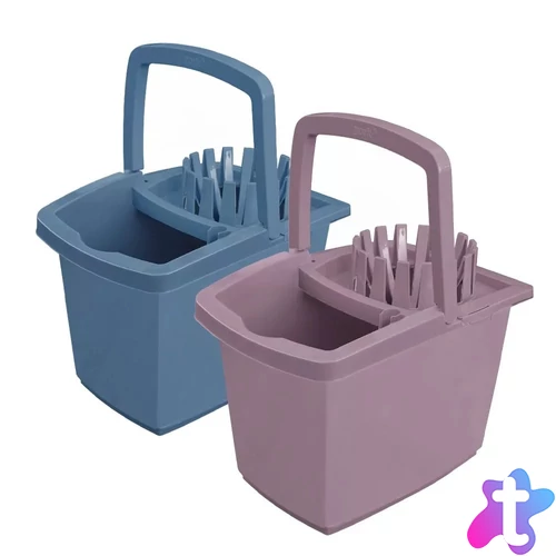 Vödör 15 liter szögletes kicsavaró kosárral York_070040