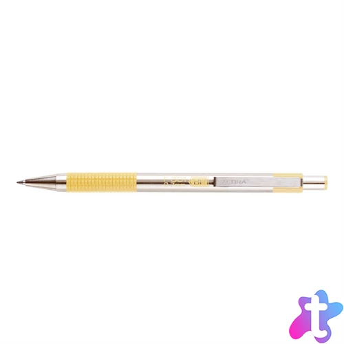 Golyóstoll 0,7mm, pasztell sárga test, Zebra F-301, írásszín kék