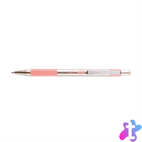 Golyóstoll 0,7mm, pasztell rózsaszín test, Zebra F-301, írásszín kék
