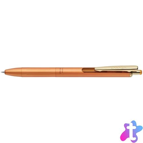 Zseléstoll 0,5mm, exkluzív gravírozható arany sárga fém test, új klipsz Zebra Grand Sarasa, írásszín kék