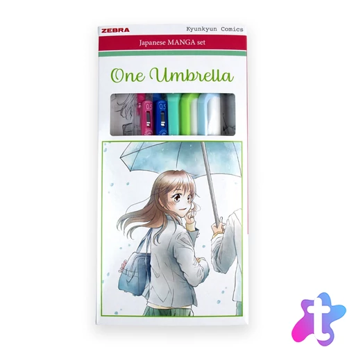 Írószer készlet, Zebra Manga Set, One Umbrella, 5 darabos