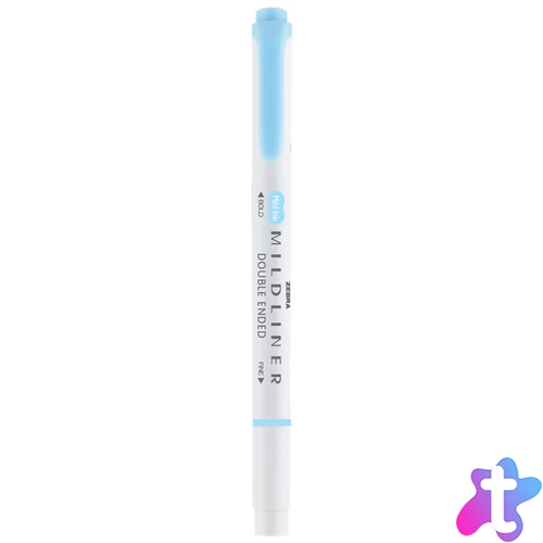 Szövegkiemelő 1,0/3,5 mm, kétvégű, Zebra Mildliner Fluorescent, kék