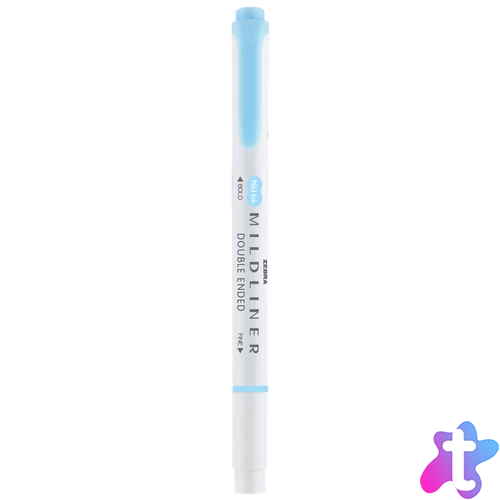 Szövegkiemelő 1,0/3,5 mm, kétvégű, Zebra Mildliner Fluorescent, kék