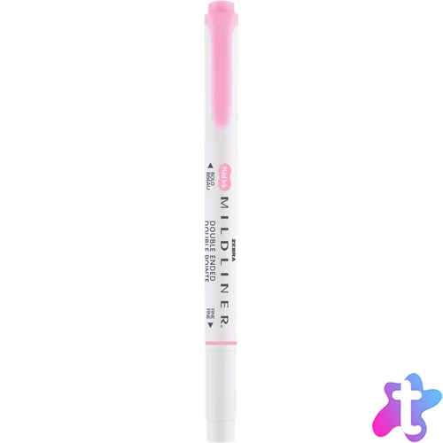 Szövegkiemelő 1,0/3,5 mm, kétvégű, Zebra Mildliner Fluorescent, rózsaszín