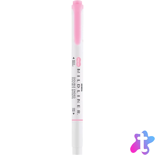 Szövegkiemelő 1,0/3,5 mm, kétvégű, Zebra Mildliner Fluorescent, rózsaszín