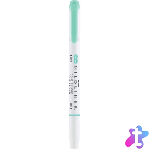 Szövegkiemelő 1,0/3,5 mm, kétvégű, Zebra Mildliner Fluorescent, türkiz