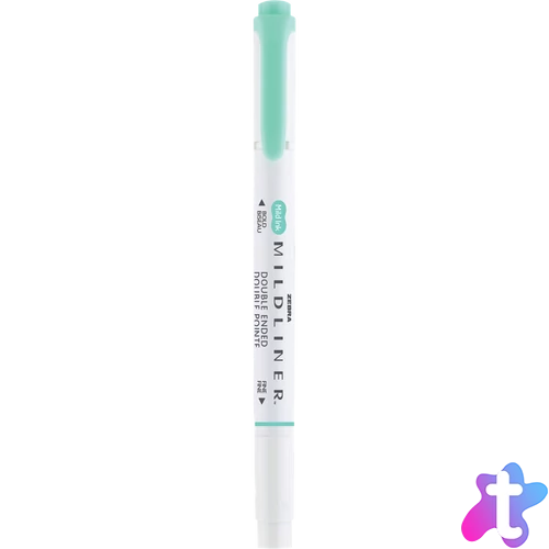 Szövegkiemelő 1,0/3,5 mm, kétvégű, Zebra Mildliner Fluorescent, türkiz