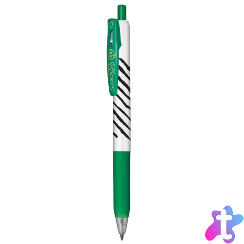 Zseléstoll 0,7 mm csíkos test, Zebra Sarasa Clip, zöld