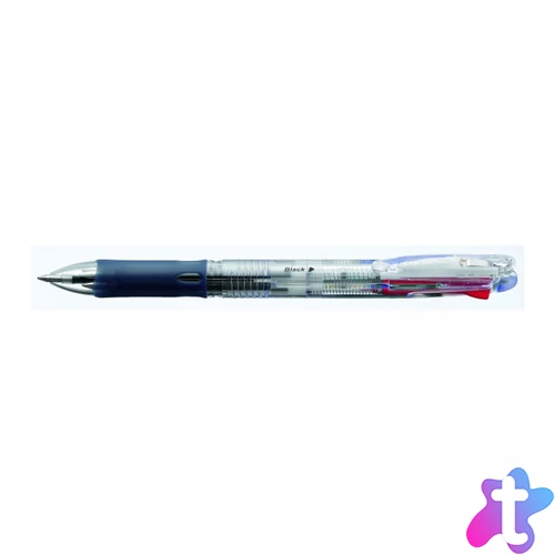 Golyóstoll átlátszó test, Zebra Clip on Slim 4C 4 színű