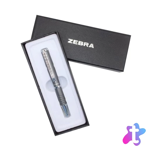 Golyóstoll metál szürke test, Zebra SLF1, írásszín kék