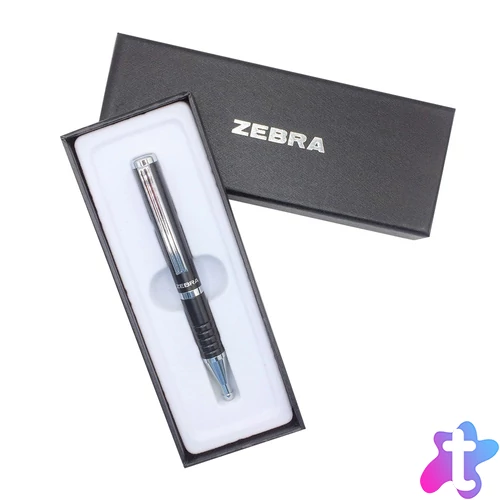 Golyóstoll metál fekete test, Zebra SLF1, írásszín kék