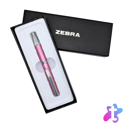 Golyóstoll metál rózsa test, Zebra SLF1, írásszín kék