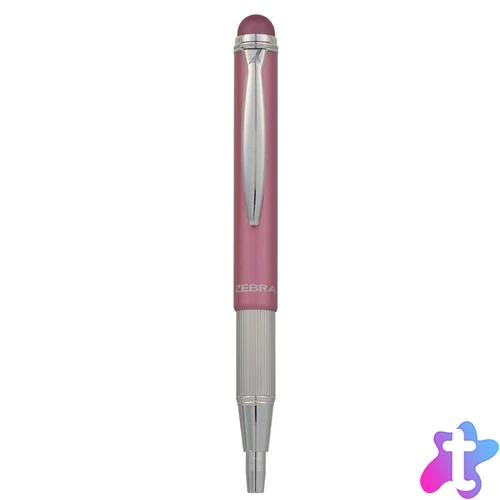 Golyóstoll metál rózsa test, Zebra Stylus Telescopic, írásszín kék