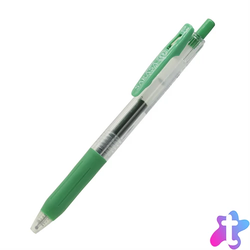 Zseléstoll 0,5mm, zöld test, Zebra Sarasa Clip, írásszín zöld