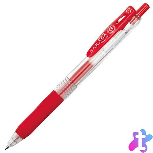Zseléstoll 0,5mm, piros test, Zebra Sarasa Clip, írásszín piros