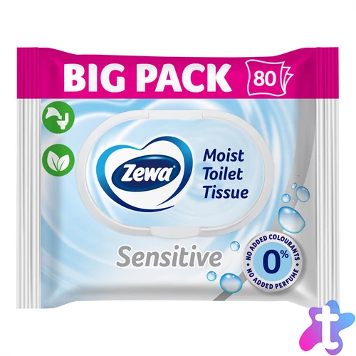Toalettpapír nedves 80 lap/csomag Zewa Sensitive