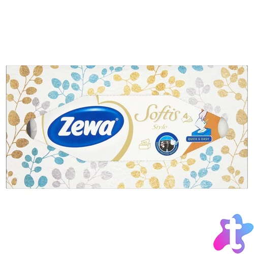 Papírzsebkendő 4 rétegű 80 db/csomag Zewa Softis Style NaturalSoft