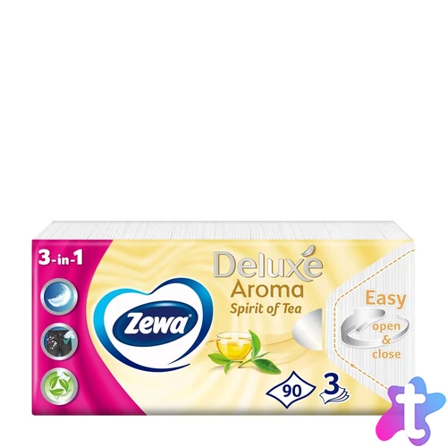 Papírzsebkendő 3 rétegű 90 db/csomag Zewa Deluxe Spirit of Tea