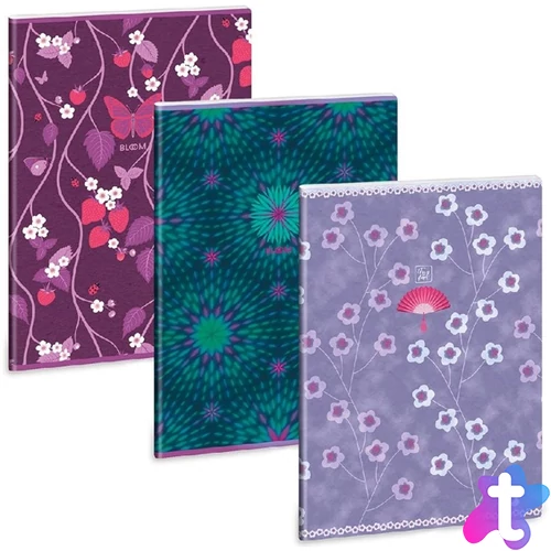 Ars Una Purple Bloom mix 5251 A4 extra kapcsos ponthálós füzet