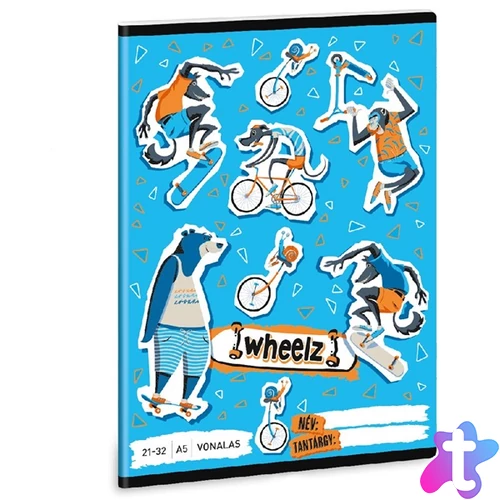 Ars Una Wheelz 23 (5262) A5 21-32 vonalas füzet