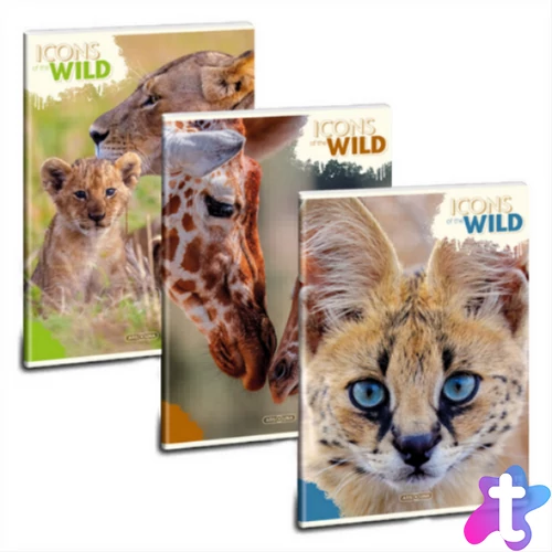 Ars Una Icons of the Wild 25 (5492) A4 extra kapcsos kockás füzet