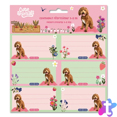 Ars Una Cute Animals Doggie 25 (5458) 3x6 db füzetcímke