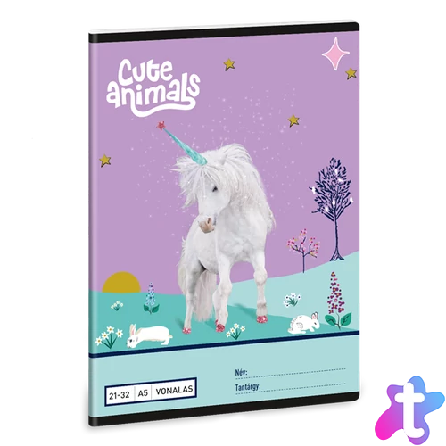 Ars Una Cute Animals Unicorn 25 (5448) A5 21-32 vonalas füzet