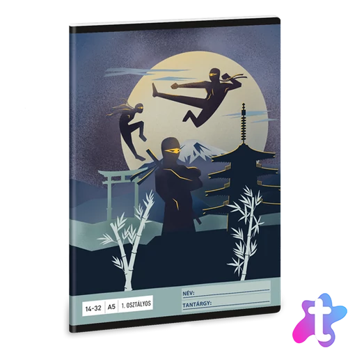 Ars Una Ninjas in the dark 25 (5457) A5 14-32 1. osztályos vonalas füzet
