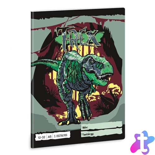 Ars Una T-Rex 24 (5346) A5 12-32 3. osztályos vonalas füzet