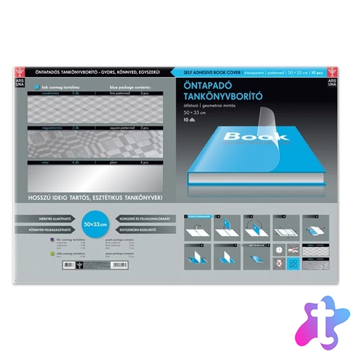 Ars Una 50x33cm geometrikus öntapadós 10db-os tankönyvborító
