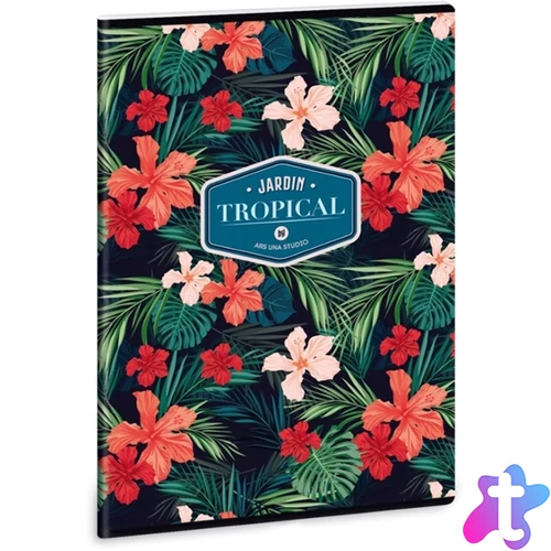 Ars Una Tropical Wildblume A4 extra kapcsos kockás füzet