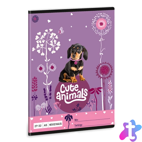 Ars Una Cute Animals-Puppy 24 (5369) A5 27-32 kockás füzet