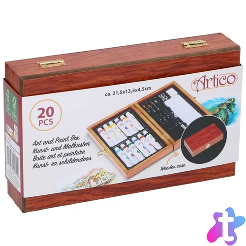 Artico 20 részes, fadobozos művész szett