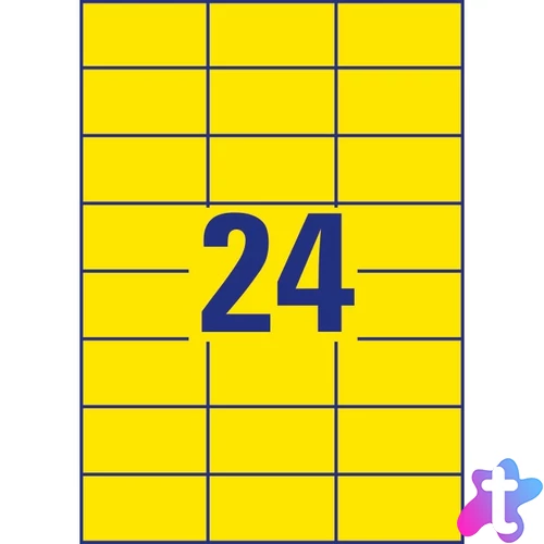 Avery 3451 70x37mm sárga univerzális címke