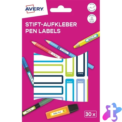 Avery RESMI30G iskolai kézzel írható 50x10 mm 30 db kék/zöld tollcímke