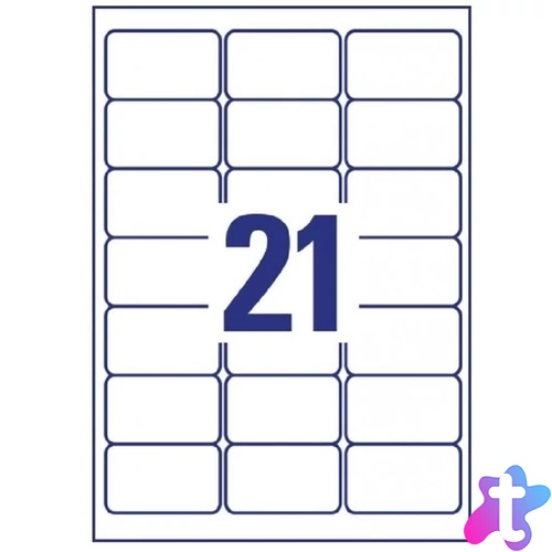 Avery L7782-25 63,5x38,1mm 525db-os poliészter víztiszta etikett