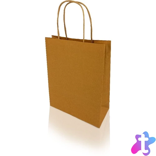 Bong h-GREEN S 18,5x24x8cm bordásbarna papírtáska