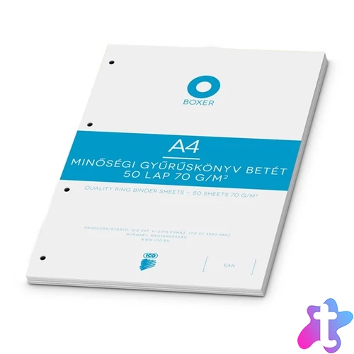 Boxer A4 sima gyűrűskönyv betét