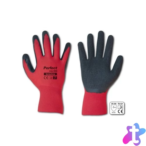 Bradas latex 8 FLASH GRIP piros védőkesztyű