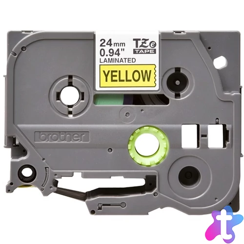 Brother TZE-651 24mmx8m sárga/fekete laminált szalag