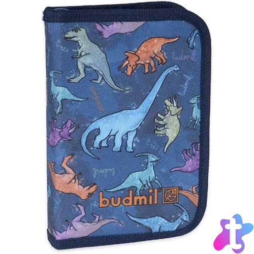 Budmil 10120082 egyrekeszes szürke-kék dínós tolltartó