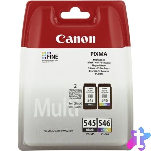 Canon PG-545Bk Fekete + CL-546 színes Multipack tintapatron