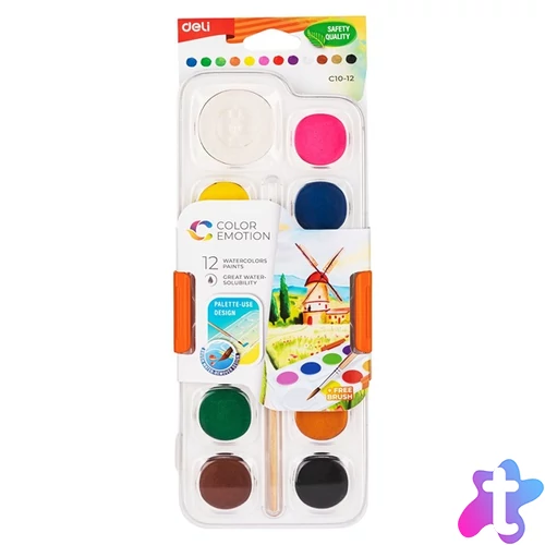 Deli Color Emotion 28mm 12 db-os vízfesték készlet
